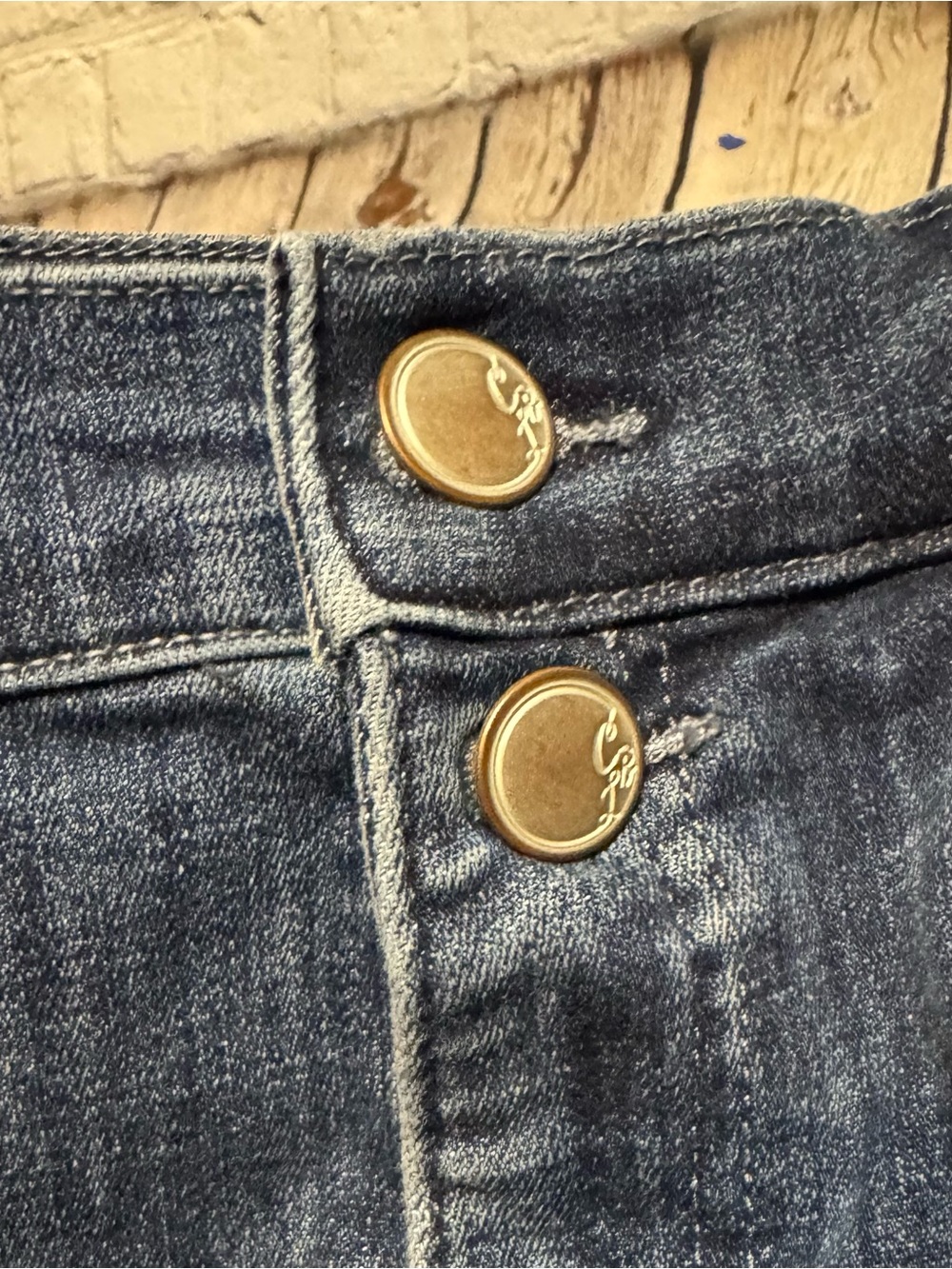 Cosmic Blue Love High-Rise Dark Blue Denim Jean Shorts Size 32 - Picture 3 of 6